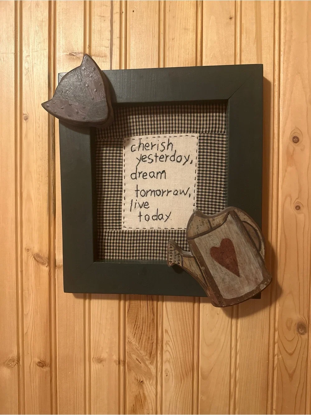 Primitive Wood Wall Art Decor Sign Cherish Yesterday Live Today Country Home